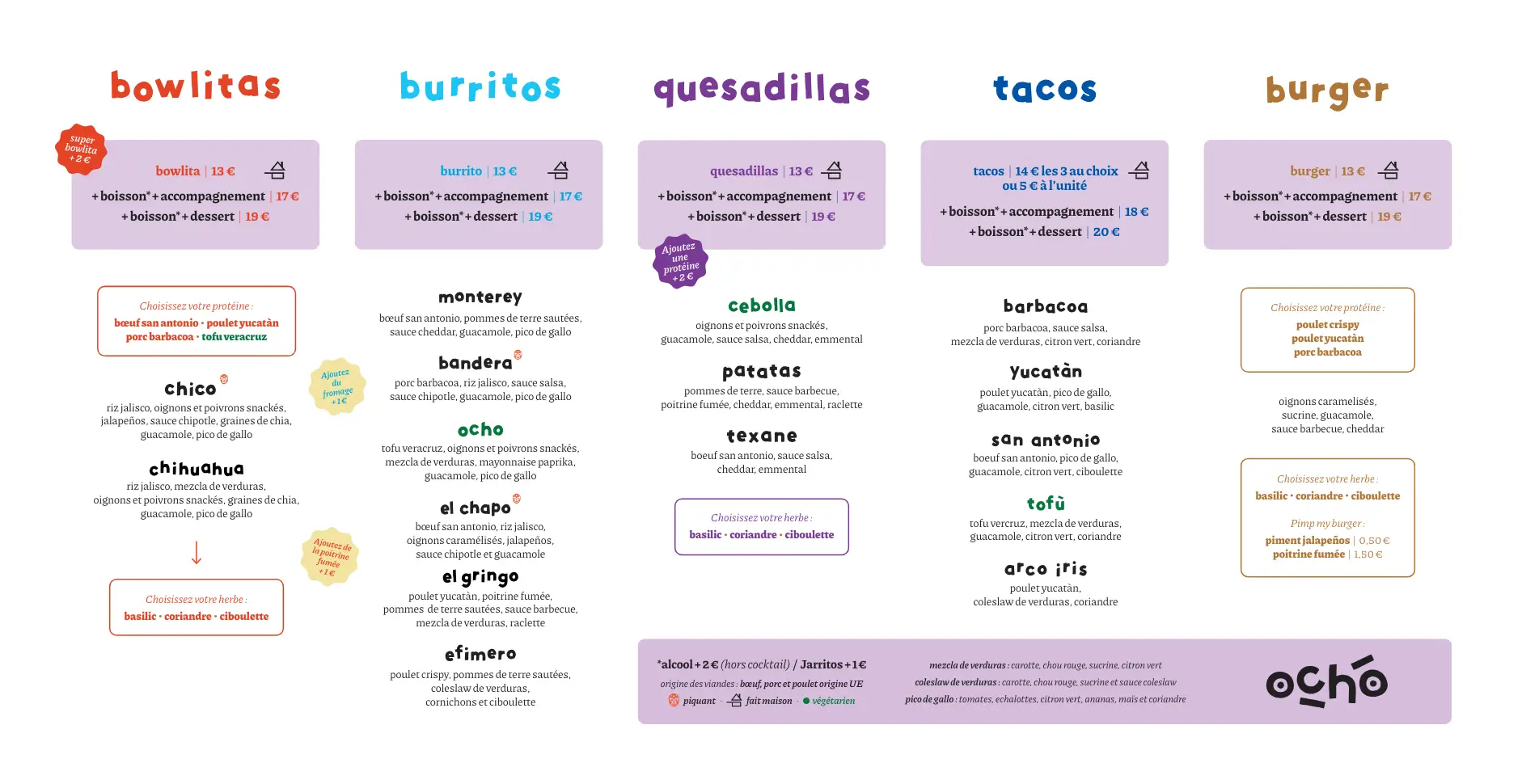 Menu Ocho desktop