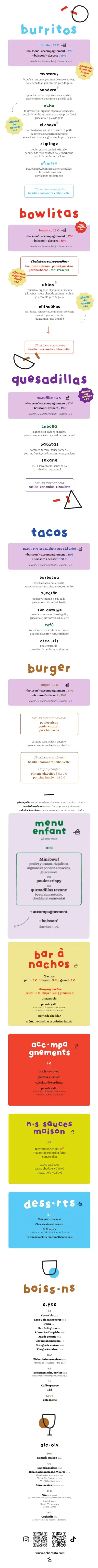 Menu Ocho mobile