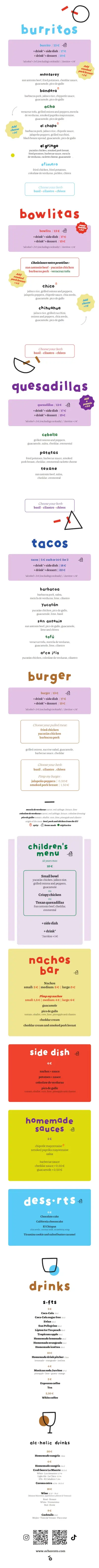 Menu Ocho mobile